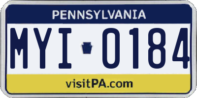 PA license plate MYI0184