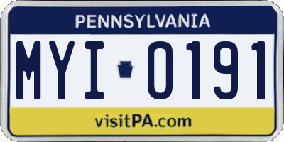 PA license plate MYI0191