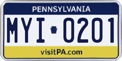 PA license plate MYI0201