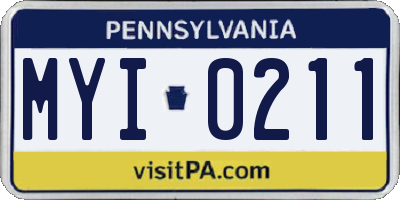 PA license plate MYI0211