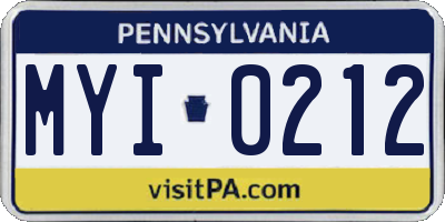 PA license plate MYI0212