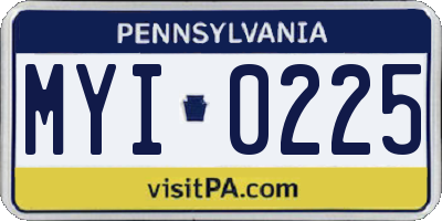 PA license plate MYI0225