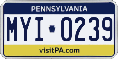 PA license plate MYI0239