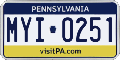 PA license plate MYI0251