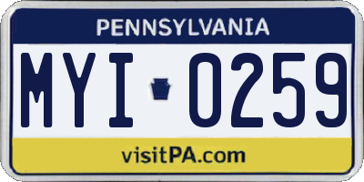PA license plate MYI0259