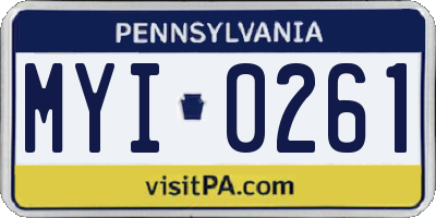 PA license plate MYI0261