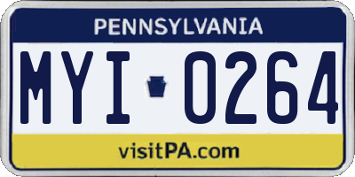 PA license plate MYI0264
