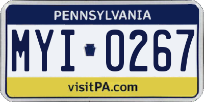 PA license plate MYI0267