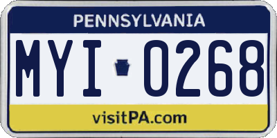 PA license plate MYI0268