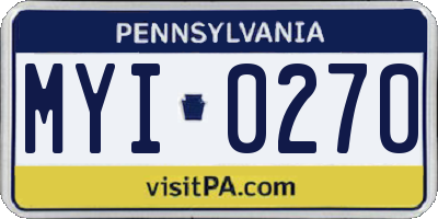 PA license plate MYI0270