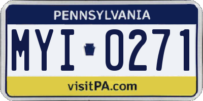 PA license plate MYI0271
