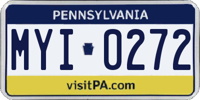 PA license plate MYI0272