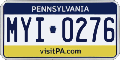 PA license plate MYI0276