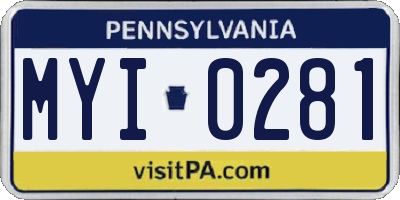 PA license plate MYI0281