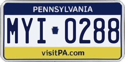 PA license plate MYI0288