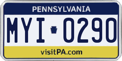 PA license plate MYI0290