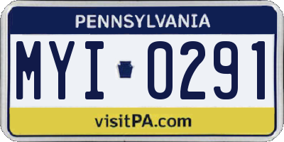 PA license plate MYI0291