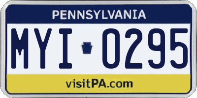 PA license plate MYI0295