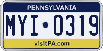PA license plate MYI0319
