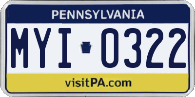 PA license plate MYI0322