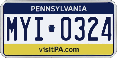 PA license plate MYI0324