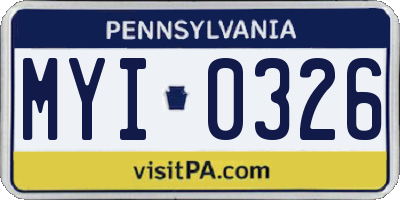 PA license plate MYI0326