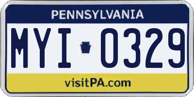 PA license plate MYI0329
