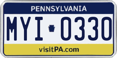 PA license plate MYI0330