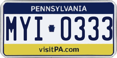 PA license plate MYI0333