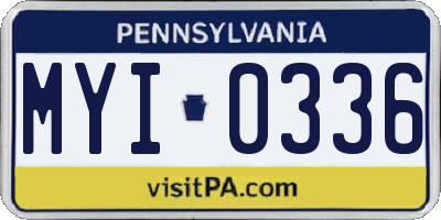 PA license plate MYI0336
