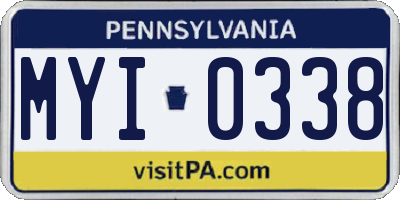 PA license plate MYI0338