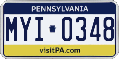 PA license plate MYI0348