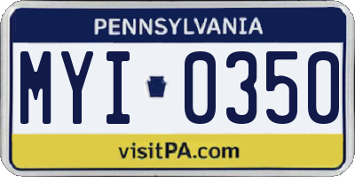 PA license plate MYI0350