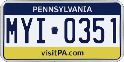 PA license plate MYI0351
