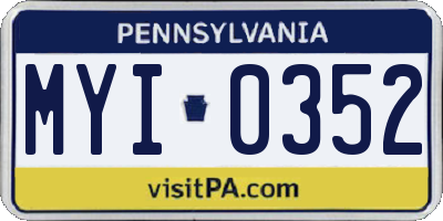 PA license plate MYI0352