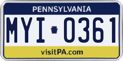PA license plate MYI0361