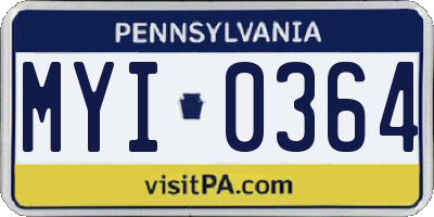 PA license plate MYI0364