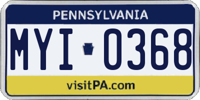 PA license plate MYI0368