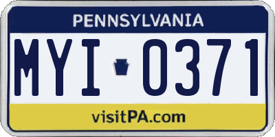 PA license plate MYI0371