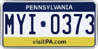 PA license plate MYI0373
