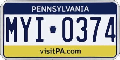 PA license plate MYI0374