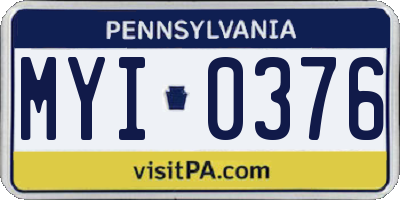 PA license plate MYI0376
