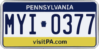 PA license plate MYI0377
