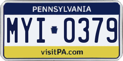 PA license plate MYI0379