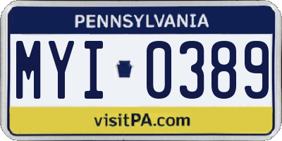 PA license plate MYI0389