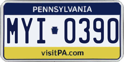 PA license plate MYI0390