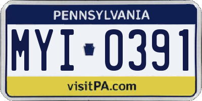 PA license plate MYI0391
