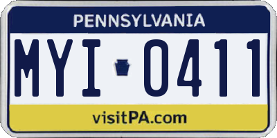 PA license plate MYI0411