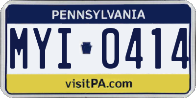 PA license plate MYI0414