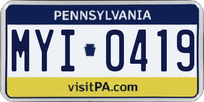 PA license plate MYI0419